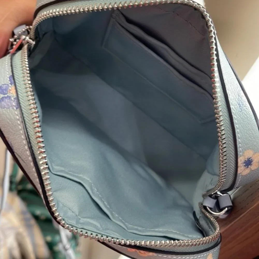 Coach c8699 Mini Camera Bag With Mystical Floral Print Light Teal Multi - Picture 10 of 16